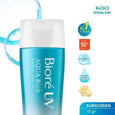 Biore UV Aqua Rich Watery Gel Sunscreen Skin Care SPF 50 PA++++ Tabir Surya [70mL] - -