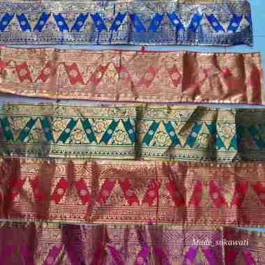 Kain ider ider wastra kain prada Hiasan Bali harga per 1 meter Hitam