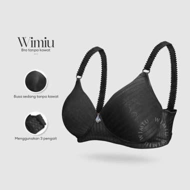 Wimiu BH Wanita Bra Wanita Busa Tipis Beha Tanpa Kawat Katun Cup B Kait 3 100115 Cream 42