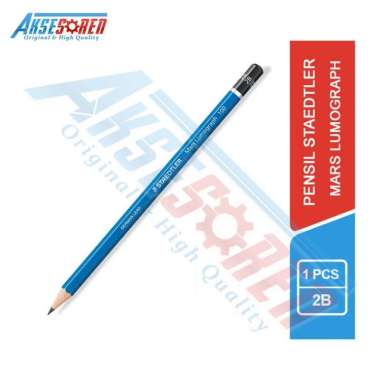 Aksesoren Pensil 2B Staedtler Mars Lumograph [1 Pcs] / 2B Pencils / Alat Tulis Sekolah Pinsil 2B Bir