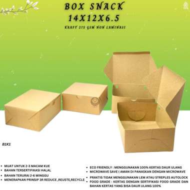 Snack Box 12x14 Dus Snack 14x12 Kardus Snack (Isi 25 Pcs-B1K1) cokelat
