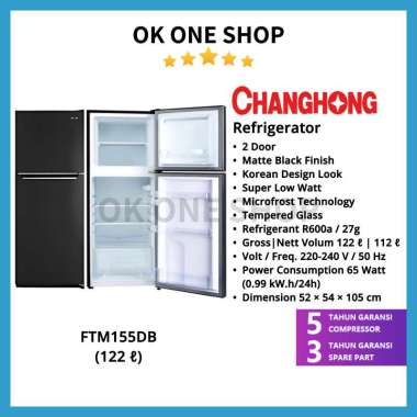 CHANGHONG Kulkas 2 Pintu FTM155DB 122 liter blue