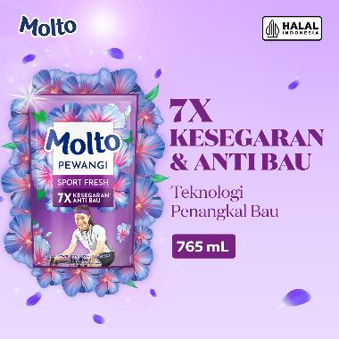 Molto Pewangi Pakaian Sport Fresh 7x Kesegaran & Anti Bau 765 mL - -