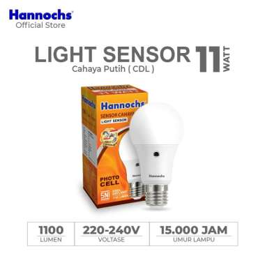 Hannochs Light Sensor LED Bohlam Lampu - Putih [11 W]
