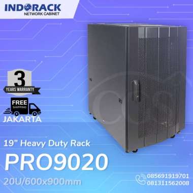 INDORACK PRO9020 Heavy Duty Close Rack 20U 900MM Perforated Door 19"