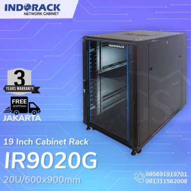 IR9020G - 20U Close Rack Depth 900mm Glass Door 19" - INDORACK