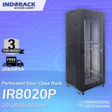 IR8020P - 20U Close Rack Depth 800mm Perforated Door 19" - INDORACK