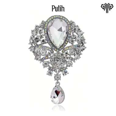 GAWUNG Bross Jilbab bros hijab Brooch wanita kebaya premium BBHKP Putih