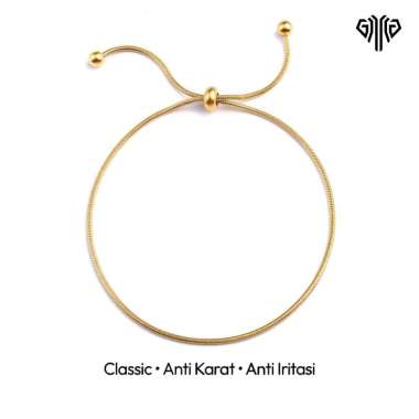 Gelang Wanita Titanium Anti Karat Serut Cea Korea Style adjustable GGCEAM GOLD