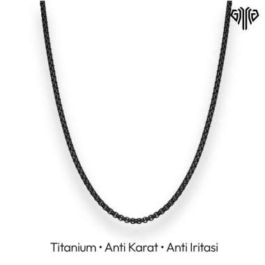 Kalung rantai titanium steel hitam black KKRNTI Tipis