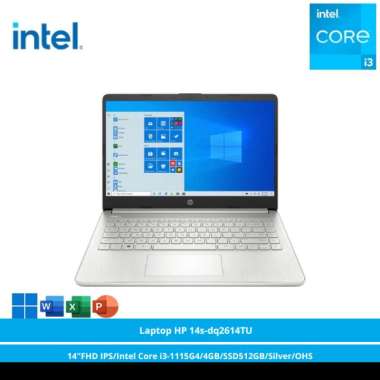 Laptop HP 14s-dq2614TU (14"FHD IPS/Intel Core i3-1115G4/4GB/SSD512GB/Silver/OHS)