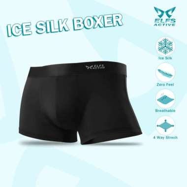 Elfs Active Men Ice Silk Boxer Briefs Celana Dalam Zero Gravity Feel L