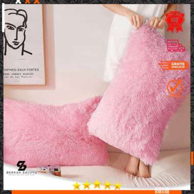Sarung bantal tidur 60x43cm bulu rasfur glosy premium coklat muda