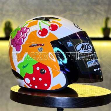 MDS Sport R3 Doraemon Fruity Helm Half Face M White Orange