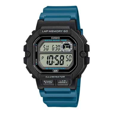 Jam Tangan Pria Casio General WS-1400H-3AVDF Illuminator Sports Gear Digital Dial Blue Resin Strap B