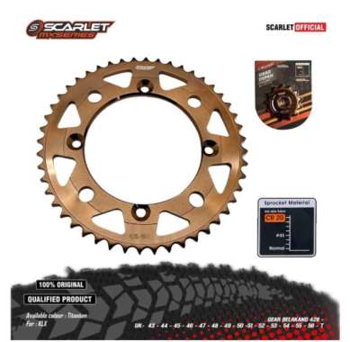 Scarlet Racing Gear Gir Belakang KLX 428 Bronze Series 43T-56T 44T