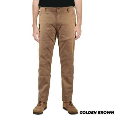 Muscle Fit Chinos Katun Celana Panjang Pria 36 GOLDEN BROWN