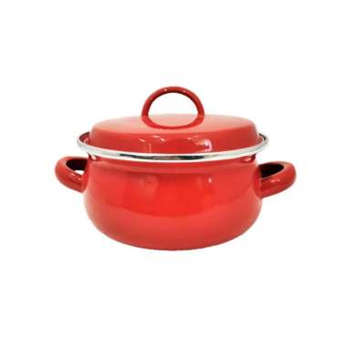 Panci Enamel Kedaung Set Mini Hot Pot Soup Kecil 14 cm Dengan Tutup