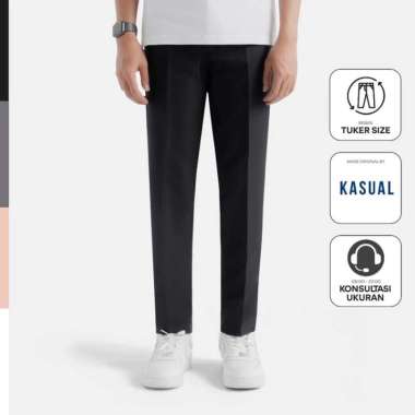 Kasual Celana DEEP BLACK TROUSER - Formal Pria Slim Fit M