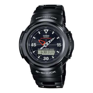 Jam Tangan Pria Casio G-Shock AWM-500-1ADR Full Metal Tough Solar Digital Analog Dial Black Stainles