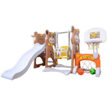 L'abeille Indonesia 5 in 1 Panda Play & Grow Activity KC-523 C Set Mainan Perosotan Coklat
