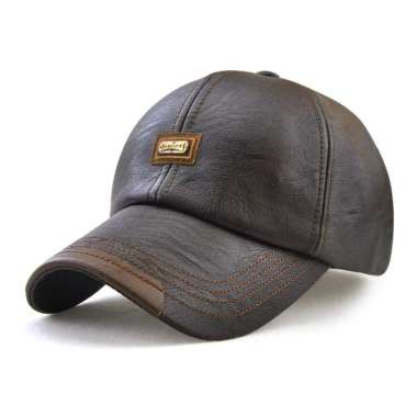 Baseball cap leather : QUENTIN - Topi baseball Topi kulit Topi winter Topi Pria One Size Dark Coffee