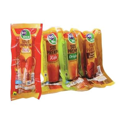 Promo Harga So Nice Sosis Siap Makan Premium Smoked Bratwurst 60 gr - Blibli