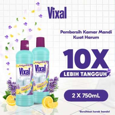 Vixal Pembersih Porselen & Kamar Mandi HCl Anti Kerak Bandel Kuat Harum 750 mL [2 Pcs] -