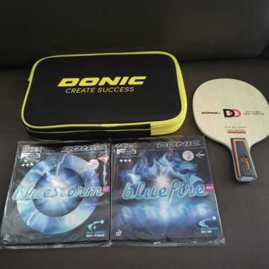 Donic Original True Carbon Pen Holder + Karet Donic Serang Set Bet Tenis Meja Multicolour