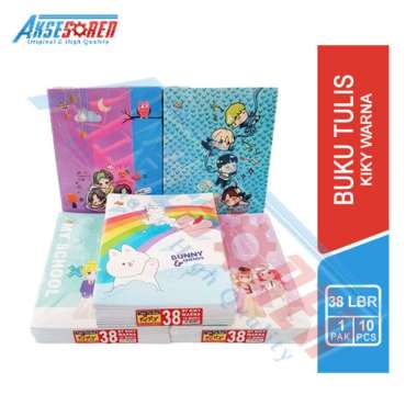Buku Tulis Sekolah Kiky Motif Laki-Laki [Isi 38 Lembar/Random/10 Buku] / Write Book Kiki [1 Pack] Mu