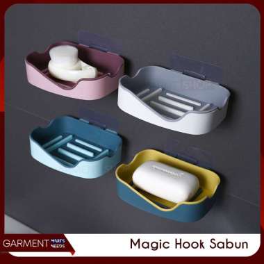 Tempat Sabun Batang Tempel Dinding Magic Hook Holder Kamar Mandi Kuat Tebal KUNING