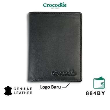 Crocodile 884BY Dompet Pria Men Wallet Leather Kulit Original - Hitam Black