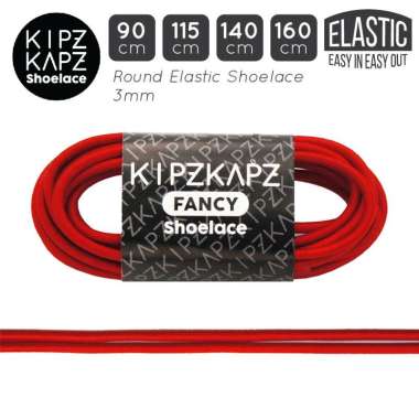 KIPZKAPZ XS56 Elastic Round Shoelace / Tali Sepatu Bulat Elastis [3mm] 140 cm True Red