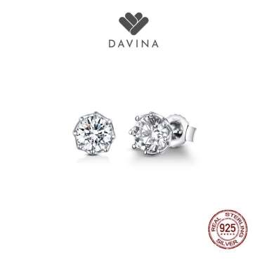 DAVINA Ladies Dakota Earrings Sterling Silver 925 - Anting Wanita Perak S925 Tusuk Ceplik Silver