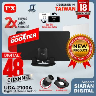 Antena TV Digital Analog Indoor Dinding DVB-T2 + Booster PX UDA-2100A