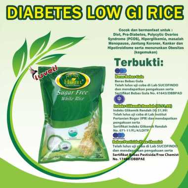 Beras Diabetes Organik 2 kg - BERAS DIABETES LOW GI White Rice - Beras Organik HOTEL 2kg - Sugar Fre