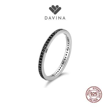 DAVINA Ladies Ruby Ring Sterling Silver 925 - Cincin Wanita Perak S925 Batu Hitam 6