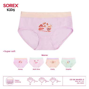 Sorex Kids Celana Dalam Anak Cewe Super Soft CD Anak Perempuan Motif Lucu CD NA 402 L RANDOM
