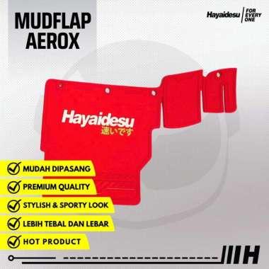 Hayaidesu Aerox Mudflap Penahan Lumpur Aksesoris Variasi Kepet MERAH