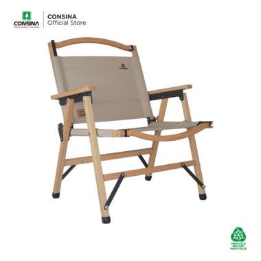 Consina Kursi Lipat Camping Kayu Canvas Camper van Coklat