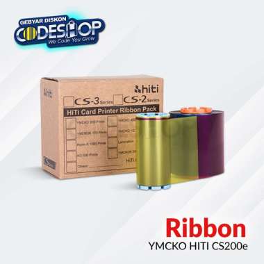 Ribbon Pack YMCKO Hiti CS200e Card Printer 400 Prints Colour Warna