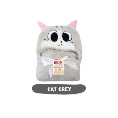 Goto Kyowo Blanket Baby Handuk Selimut Bayi Bulu Tebal Karakter Lucu CAT GREY