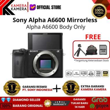 Sony Alpha A6600 Body Only / Sony A6600 / Sony Alpha 6600 Mirrorless - Garansi Resmi Sony hitam polo