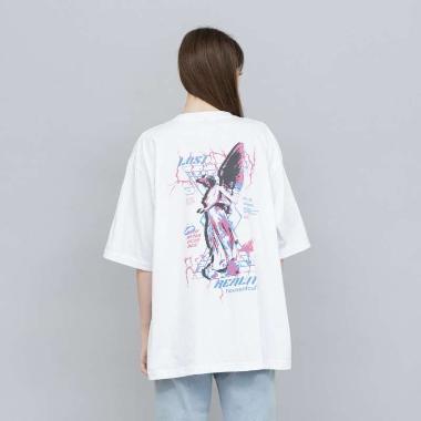 Houseofcuff Kaos Oversized T-shirt Wanita Unisex Tebal Putih Reality L