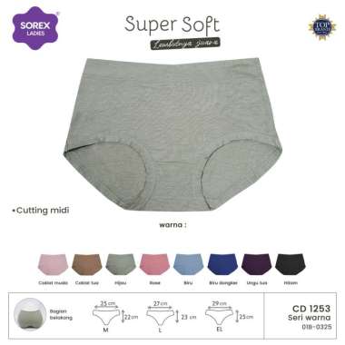 Sorex Celana Dalam Wanita Basic Midi Super Soft CD 1253 EL MULTICOLOR