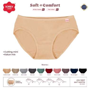 Sorex Celana Dalam Wanita Basic Mini Soft & Comfort CD 1227 Katun Mix EL multicolour