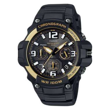 Jam Tangan Pria Casio General MCW-100H-9A2VDF 100M Water Resistant Black Dial Black Rubber Band HIta