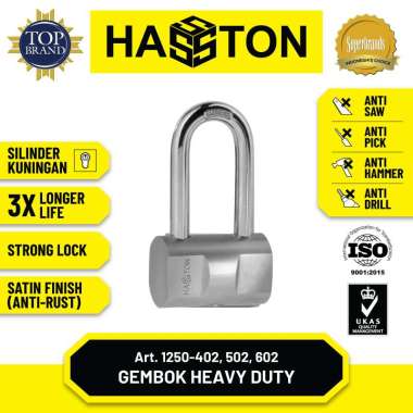 HASSTON PROHEX Gembok Bulat Satin Leher Panjang 40mm (1250-402) Gembok 60mm