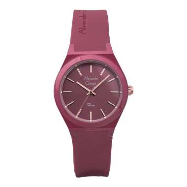 Jam Tangan Wanita Alexandre Christie Passion AC 2A07 LH RRGRE Ladies Red Dial Red Rubber Strap Merah
