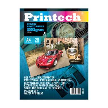 Kertas Foto / Photo Paper Printech Glossy Paper / Photo Paper A4 180gsm - 02008 White